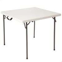 mesa cuadrada plegable polietileno 38 mm 86x86x74 cm blanco