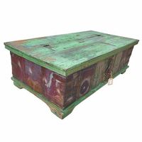 mesa baul de madera acabado artesanal marron 127x65x40h cm