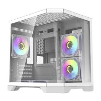 caja pc darkflash ft350 mini tower blanca con 5 ventiladores argb