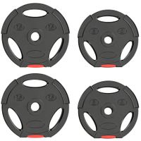 sportnow juego de discos pesas de 4 piezas 2x5 kg 2x75 kg con orificios de 25 cm para entrenamiento fitness en hogar negro