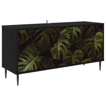 Mueble De Tv Elburg 102 X 33 X 51 Cm Roble Negro Vidaxl