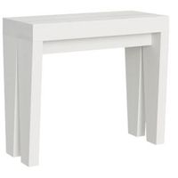 consola extensible blanca 8 personas 40 a 196 cm sambo-soporte 2 pies