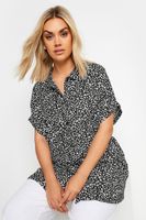 yours camisa negra manga corta estampado animal mujer curvy y tallas grandes yours