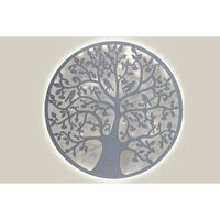 decoracion pared led metal 99x2x99 arbol blanco