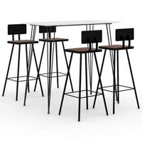 juego de mesa alta y taburetes de bar 5 piezas blanco vidaxl