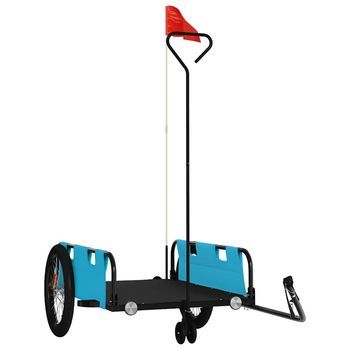 Remolque Para Bicicletas Tela Oxford Y Hierro Azul Y Negro Vidaxl