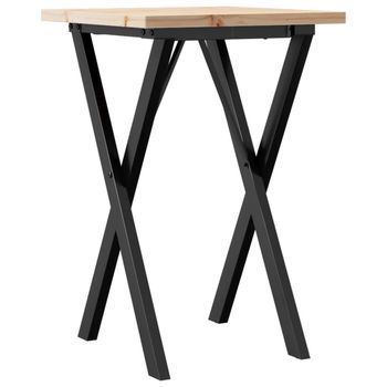 Mesa De Comedor Marco X Madera Maciza Pino Y Acero 50x50x75,5cm Vidaxl