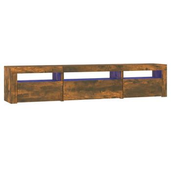 Mueble De Tv Con Luces Led Roble Ahumado 195x35x40 Cm Vidaxl