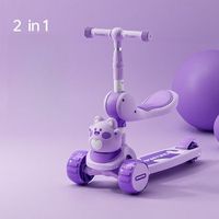 patineta 2 en 1 morada para ninos ajustable triciclo y draisienne