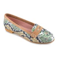 mocasin piel boa verde