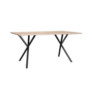 Mesa De Comedor Látigo Diseño Fijo Natural/negro 76x160x90 Cm