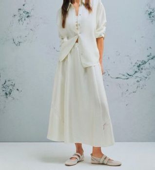 Marella para mujer. 2613101055200 Falda de seda evasé Mlmospite blanco (40), Casual