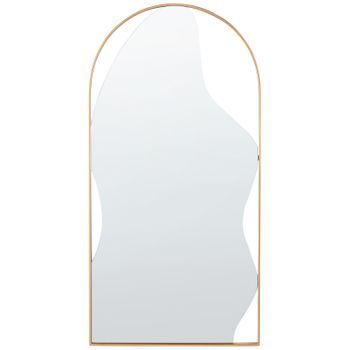 Espejo De Pared Decorativo Moderno Minimalista Ovalado Marco De Metal Decoración De Sala De Estar 41 X 81 Cm Dorado Colombier