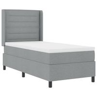 cama box spring led con colchon gris claro 80 x 200 cm tela vidaxl