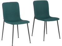 juego de 2 sillas de comedor tapizadas en tela verde