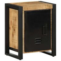 pack 2 uds mesitas de noche  mesilla de noche madera maciza rugosa mango