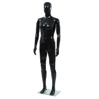 maniqui de hombre completo base vidrio negro brillante 185 cm vidaxl