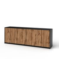aparador de 4 puertas en melamina y mdf negroroble