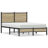 estructura de cama sin colchon metal roble sonoma 120x200 cm