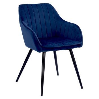 Silla De Terciopelo Azul Bertille