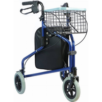 practico andador de tres ruedas con cesta y bolso - rf-621