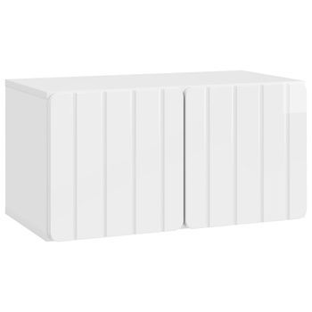 Mueble De Tv De Pared 59,5 X 31 X 30 Cm Blanco Brillante Vidaxl