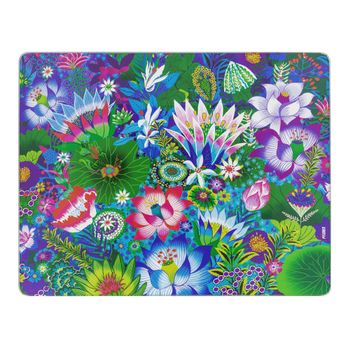 Tabla de cortar de cristal  azul vidrio templado  32 x 25 x 1 cm