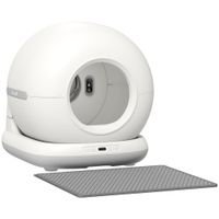 pawhut arenero autolimpiante con camara hd contenedor de 7l y sensores en pp y abs 581x475x53 cm blanco y gris   aosom espana
