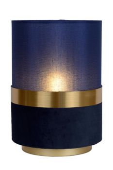 Lámpara de mesa de lino 1xe14, azul