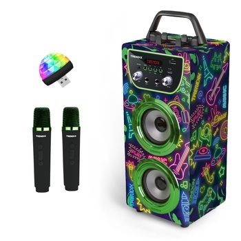 Karaoke 2 Microfonos Inalambricos | Karaoke Infantil | Altavoz Karaoke | Karaoke Niña Y Karaoke Niños | Altavoz Bluetooth Con Microfono Y Radio Fm |  Trendix - Neon World