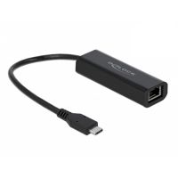 adaptador de red delock usb-c a ethernet 5000 mbits negro