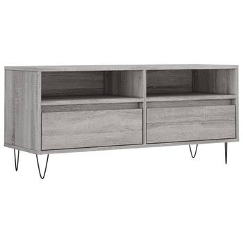 Mueble De Tv Madera Contrachapada Gris Sonoma 100x34,5x44,5 Cm Vidaxl