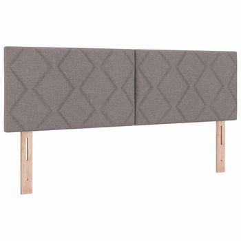 Cabecero De Tela Geométrico Con Cabecera Taupé 144 Cm Tela