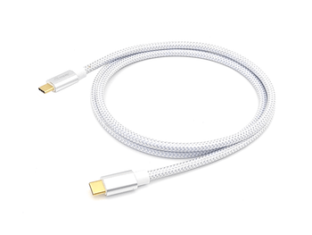 CABLE USB-C MACHO USB-C MACHO USB 3.2 1M TRANSFERENCIA 10G 5A (100W) COLOR BLANCO