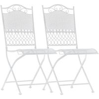 set de 2 sillas de jardin kiran metal blanco 50x41x91 cm clp