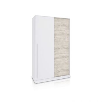 Armario de puertas correderas 120x200 cm blanco   blanco velho