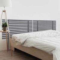 dhome cabecero de madera reciclada dm para camas de 190 estilo japones con patas dual dividido en 2 piezas cama palet herrajes incluidos 190cm dual gris solido