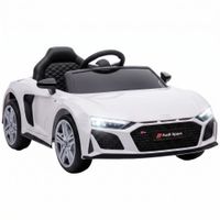 aiyaplay coche electrico para ninos audi r8 spyder 12 v con mando 24g 2 motores arranque suave y suspension trasera blanco   aosom espana