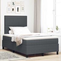cama box spring led gris oscuro y 120 x 200 cm tela de pana vidaxl