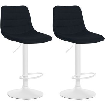 Clp Set De 2 Taburetes De Bar Lex En Tela Negro 46x45x89 Cm