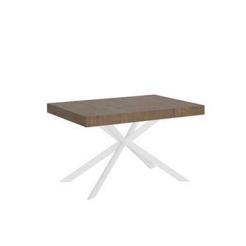 Mesa Extensible 90x140/400 Cm Plaker Nogal Patas Blanca