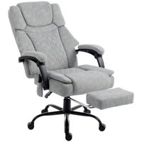 homcom silla de oficina con masaje calor y reposapies 775x695x126 cm gris   aosom espana