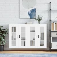 pack 2 uds armarios de pared  mueble pared madera de ingenieria blanco cfw741730