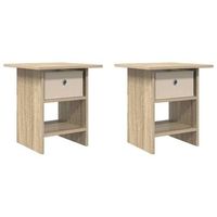 mesita de noche 2 uds roble sonoma 41 x 40 x 45 cm vidaxl