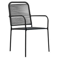 pack 4 uds sillas de jardin  silla de exterior  sillon cuerda de algodon y acero negro