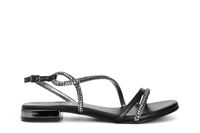 sandalias asimetricas con pedreria termosellada black