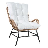 costway sillon de ratan para jardin con cojin grueso silla de ratan xxl sillon de terraza para jardin capacidad de hasta 180 kg blanco