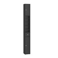 sobuy columna de bano estrecha impermeable con estantes ajustables y cajon negro