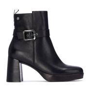 carmela para mujer 16253304-negro botines de piel 162533 negro 38 plano cremallera casual