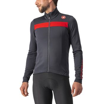 Maillot Castelli Puro 3 FZ Manga Larga Negro Rojo, Talla S